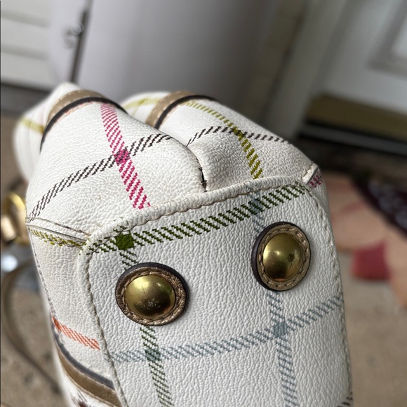 Coach leather plaid shoulder tote bag - Picture 6 of 10